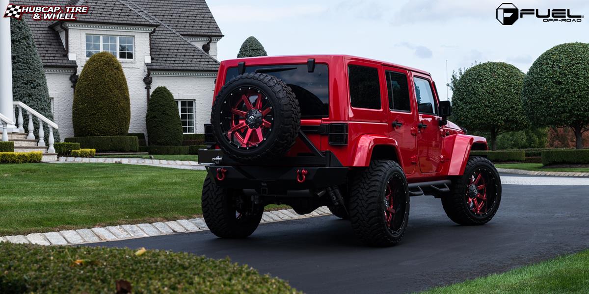 vehicle gallery/jeep wrangler fuel maverick d260 22X12  Transparent Red clear wheels and rims